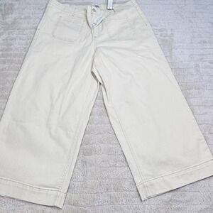Code Bleu 22W Jean Pants Wide Leg Cropped Stretch Casual "Whitecap Gray" NWT‎
